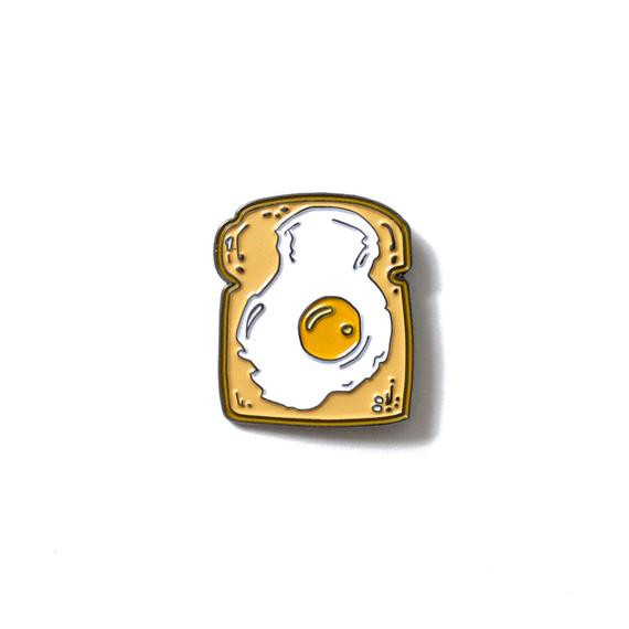 Food Pins
 Fried Egg on Toast Enamel Lapel Pin Breakfast Brunch Food