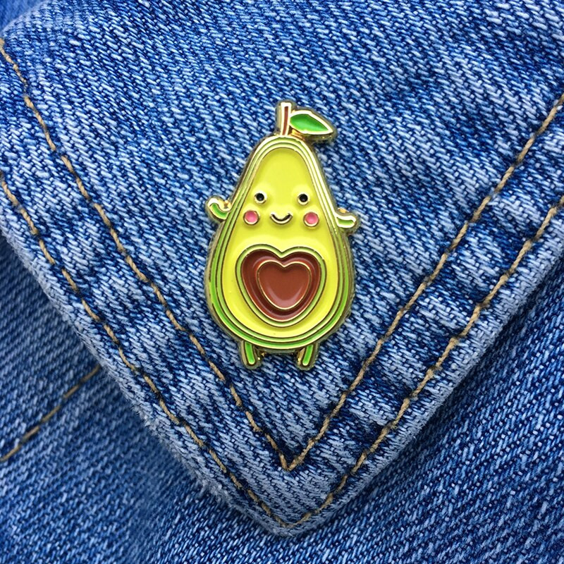 Food Pins
 Avocado Vegan enamel pin Food Ve able badge in Pins