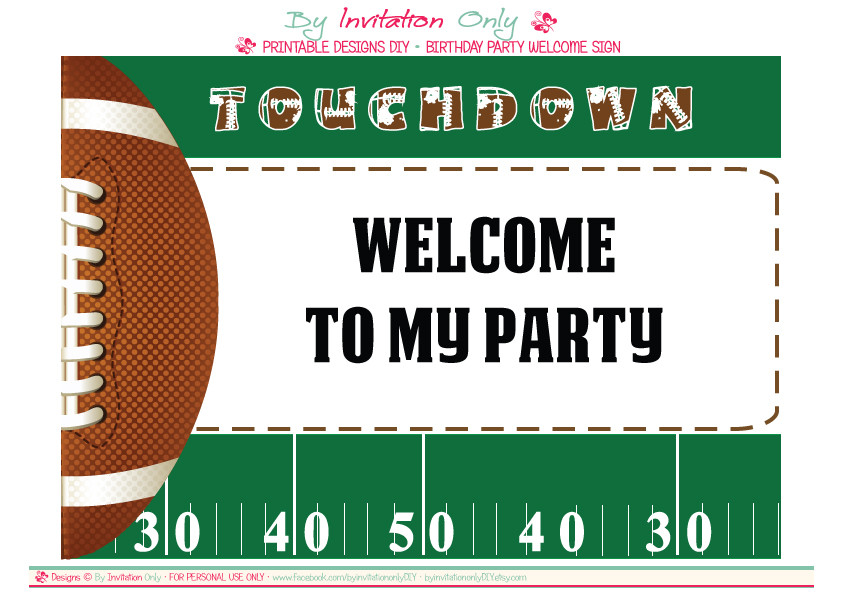 Football Birthday Invitations
 FREE Football Party Printables from By Invitation ly DIY