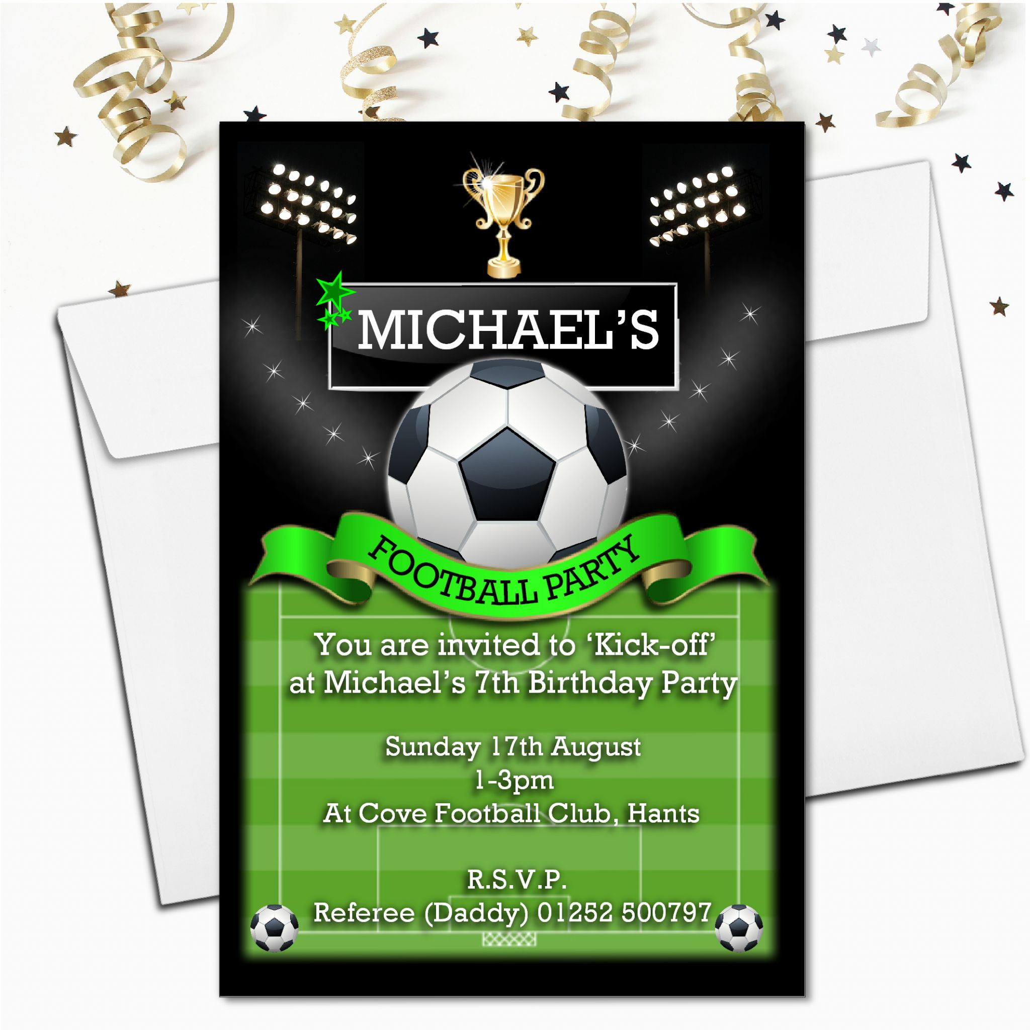 Football Birthday Invitations
 Personalised Football Birthday Party Invitations N108