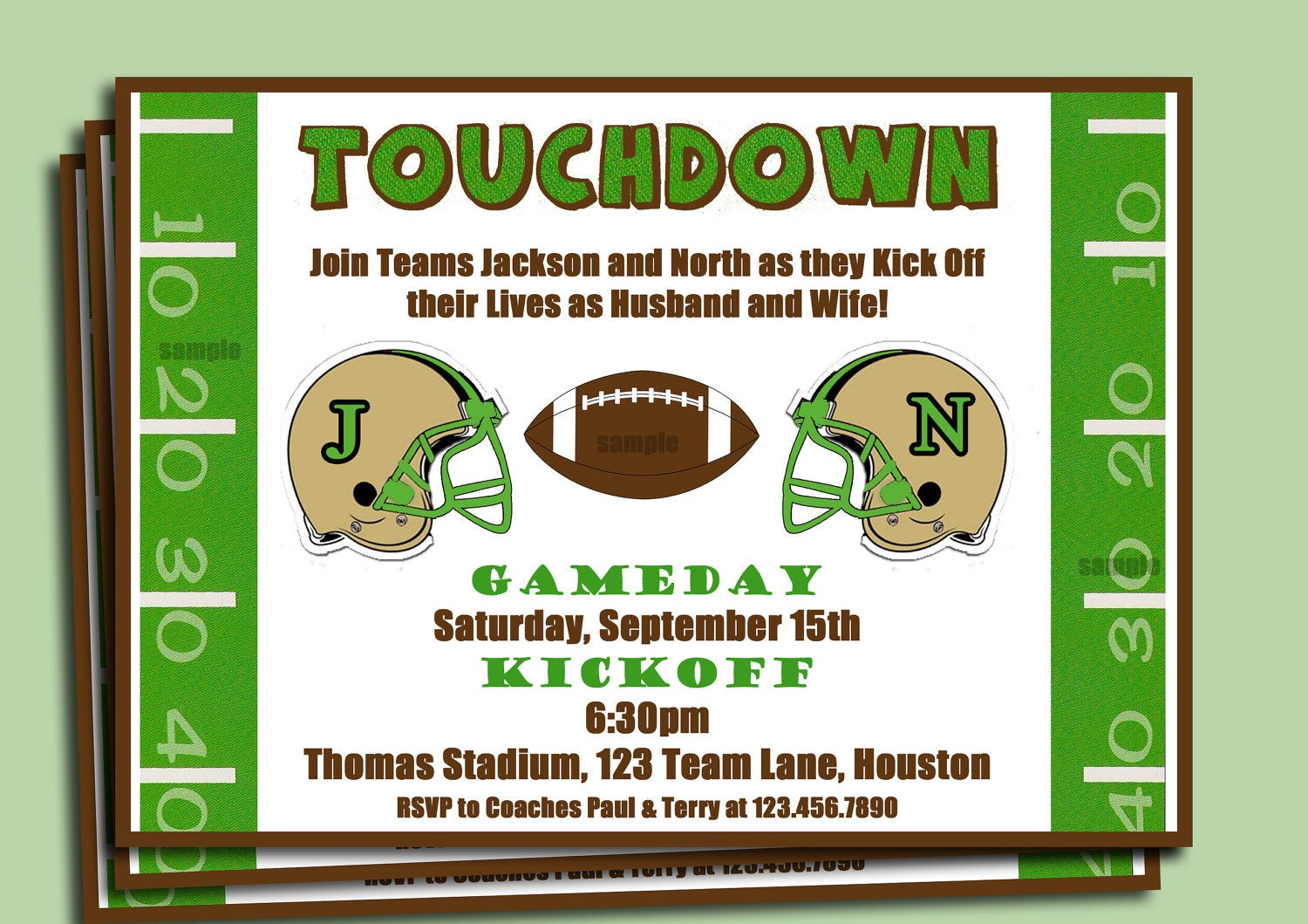 Football Birthday Invitations
 Football Couple s Shower Engagement Party Invitation