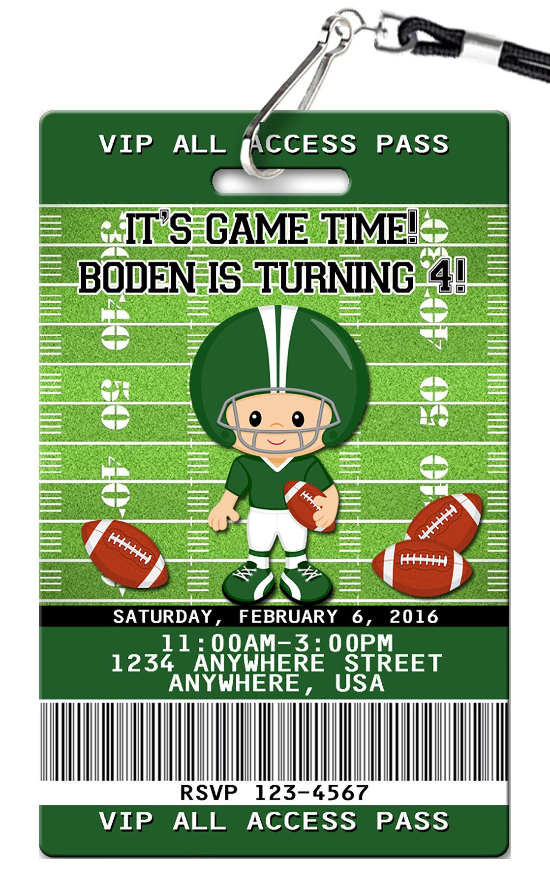 Football Birthday Invitations
 Football Birthday Invitations PVC Invites VIP Birthday