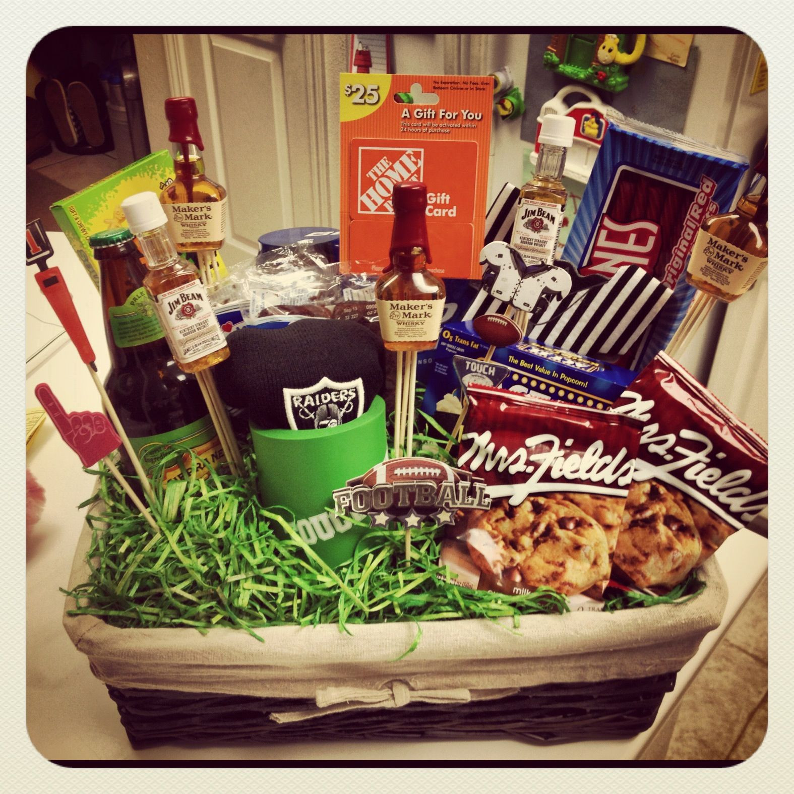 Football Gift Baskets Ideas
 Football themed t basket of all their favorite things