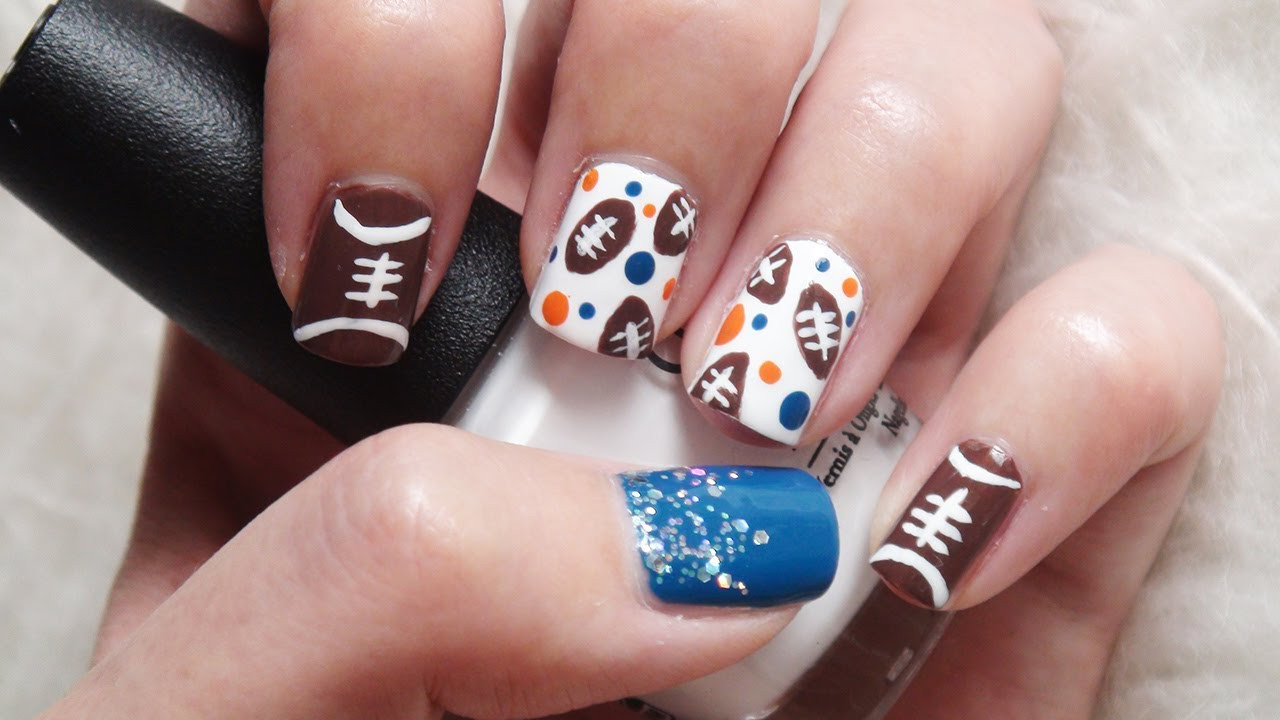 Football Nail Art Designs
 Football Nails Cute & Easy Design