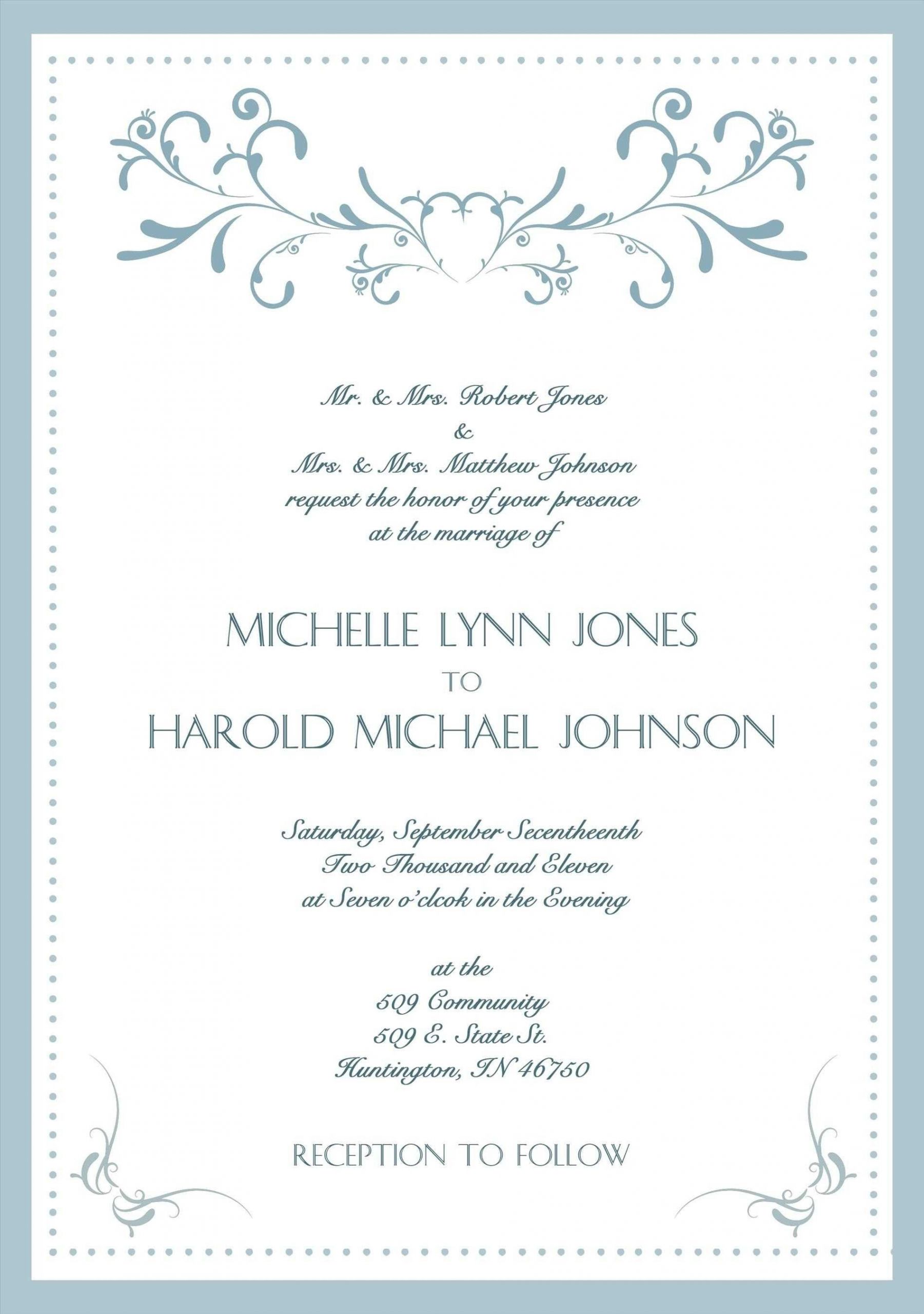 Formal Wedding Invitation Wording
 Lovely formal Wedding Invitation Wording