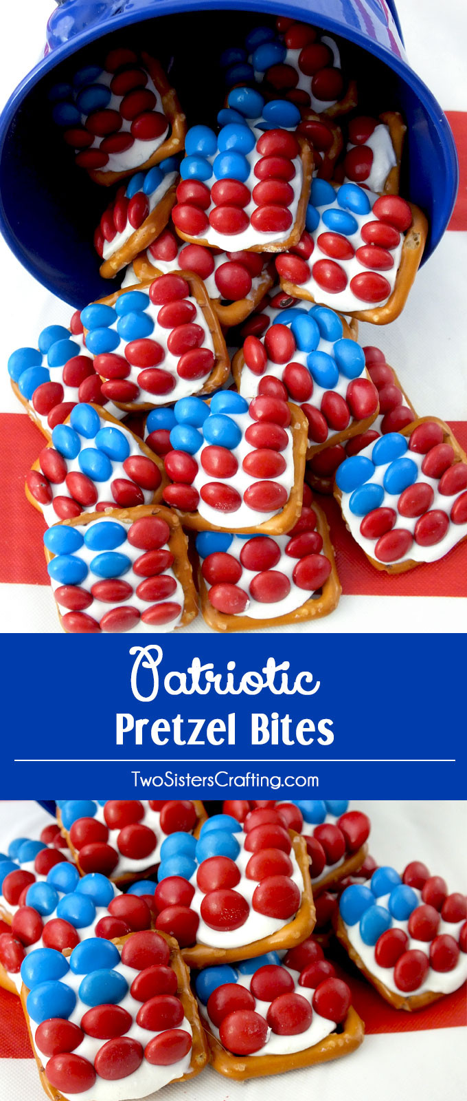 Fourth Of July Pretzels
 Patriotic Pretzel Bites Two Sisters