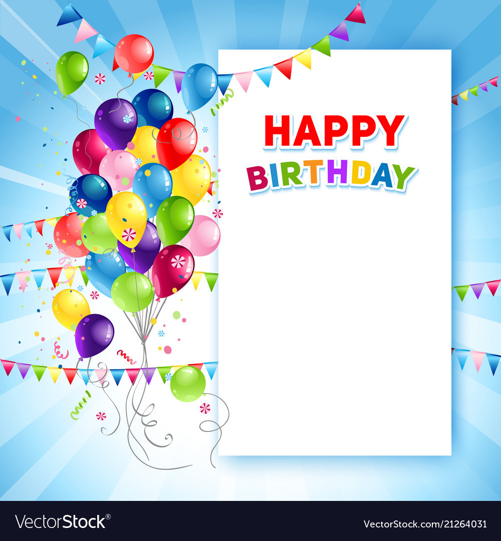 Free Birthday Card Template
 Festive happy birthday card template Royalty Free Vector