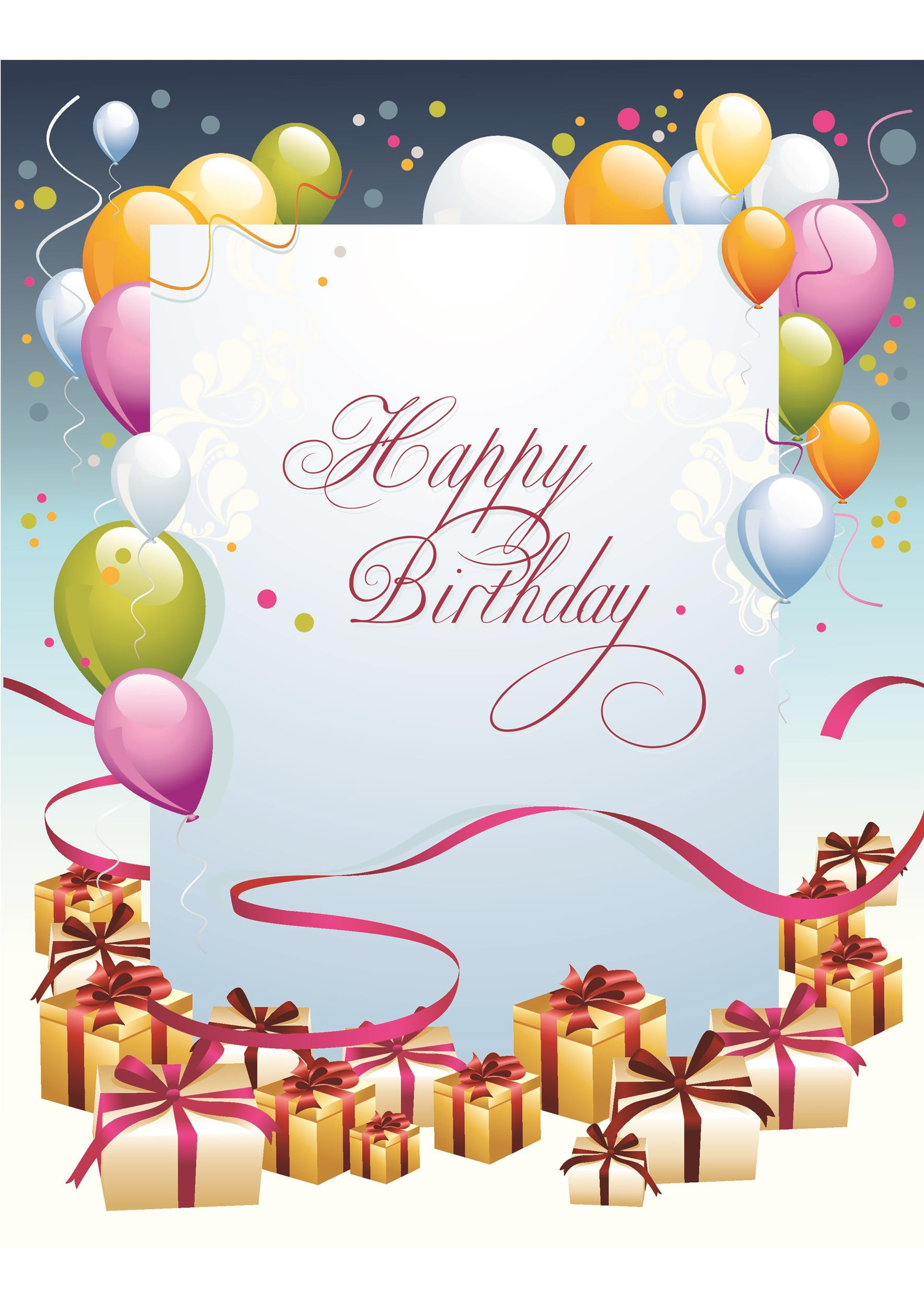 Free Birthday Card Template
 40 FREE Birthday Card Templates Template Lab
