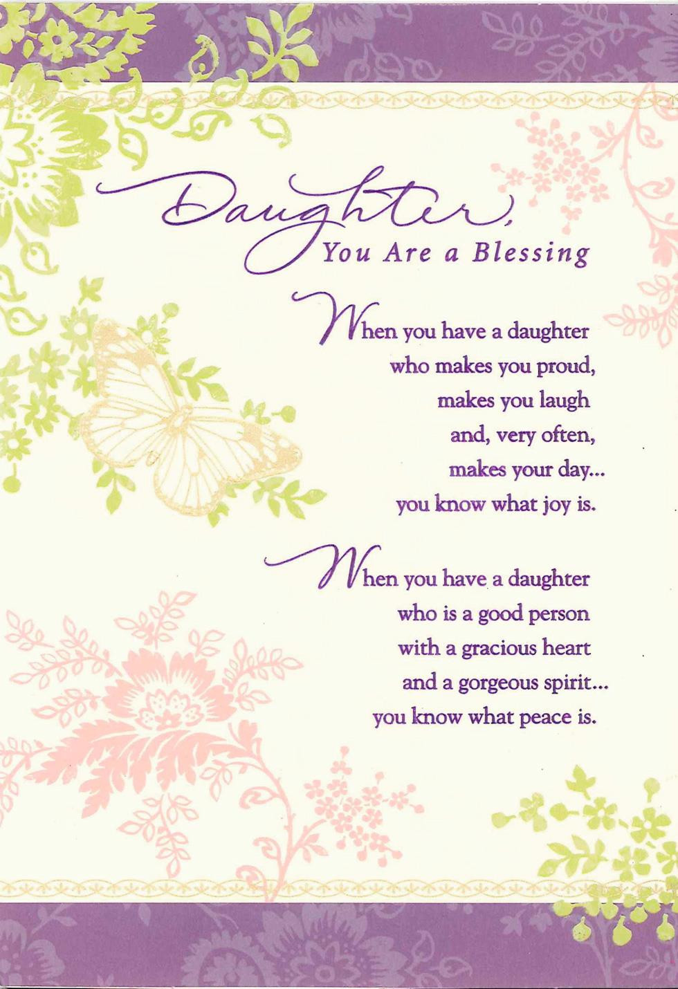 Free Birthday Cards For Daughter
 Gold Butterfly You Are a Blessing Birthday Card for