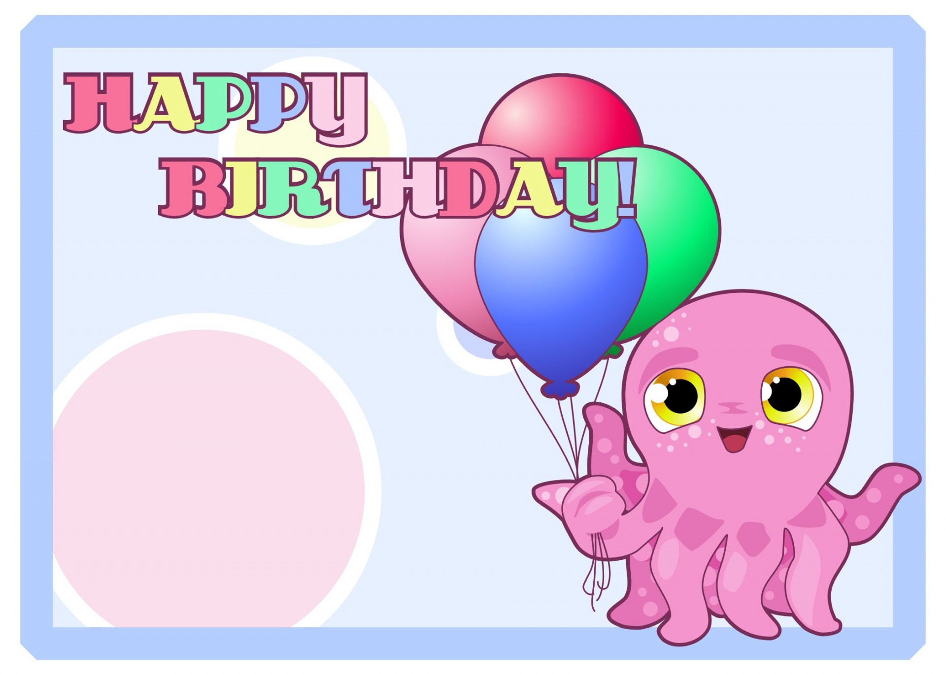 Free Birthday Cards Online No Membership
 Happy Birthday Octopus Card Free Stock Public