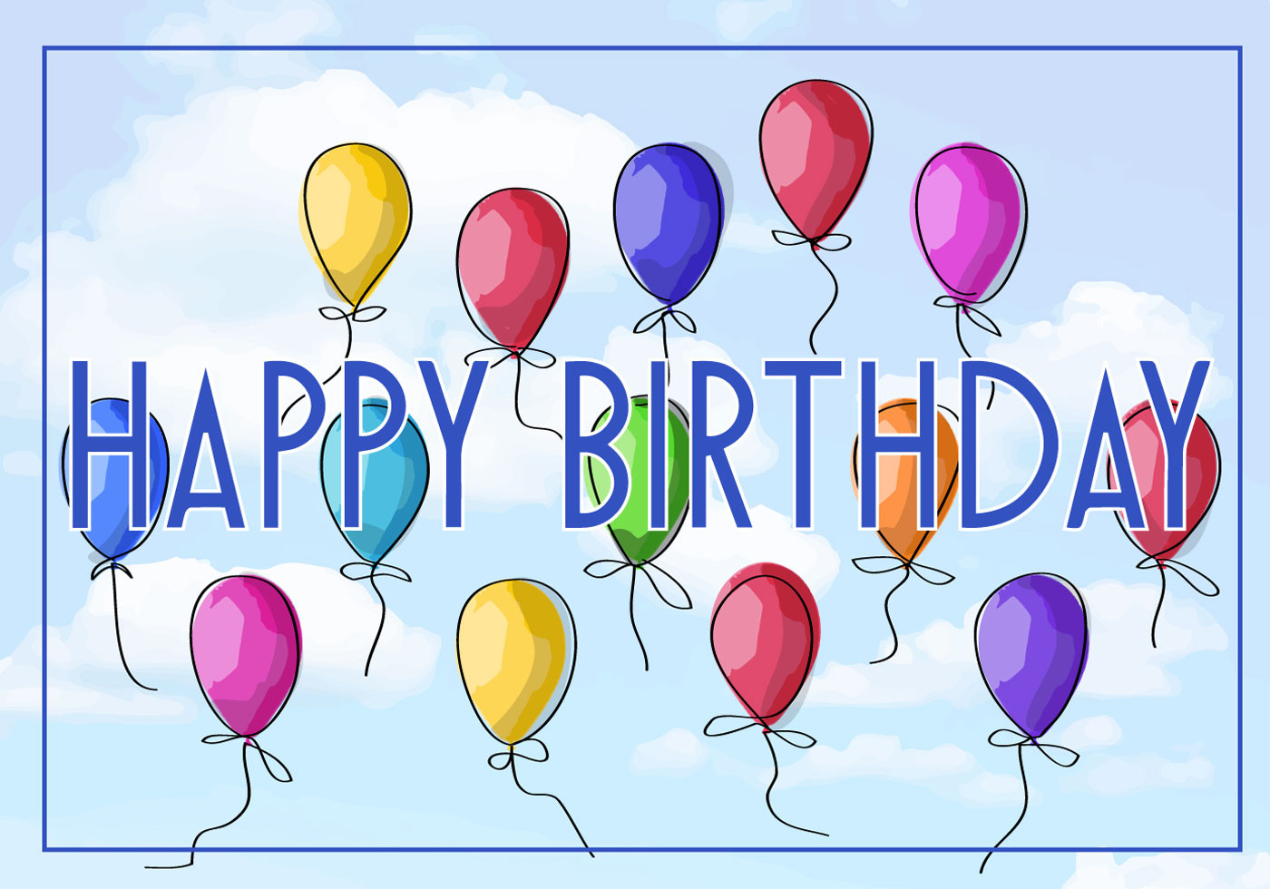 Free Birthday Email Cards
 Free Vector Illustration of a Happy Birthday Greeting Card