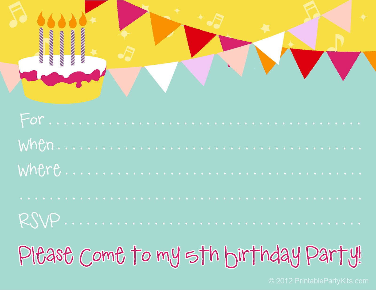 Free Birthday Invitation Template
 Free Birthday Party Invitations for Girl – FREE Printable