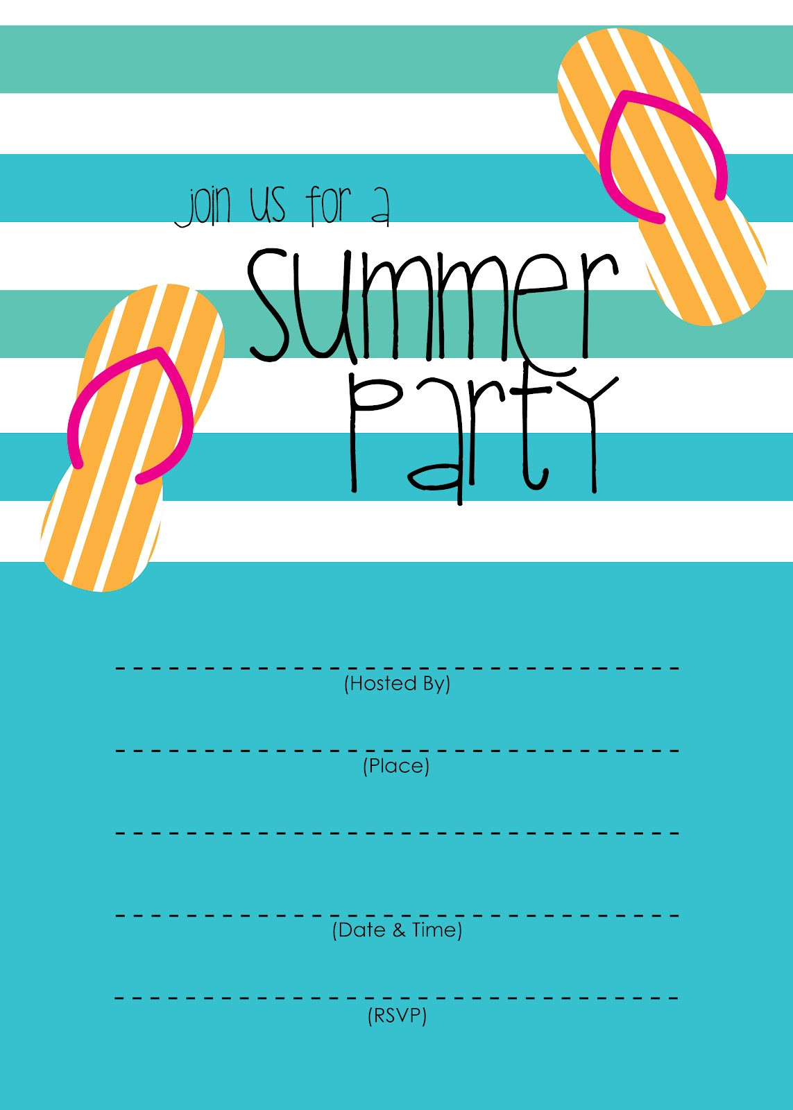 Free Birthday Invitation Template
 McKissick Creations Summer Party Invitation Free Printable