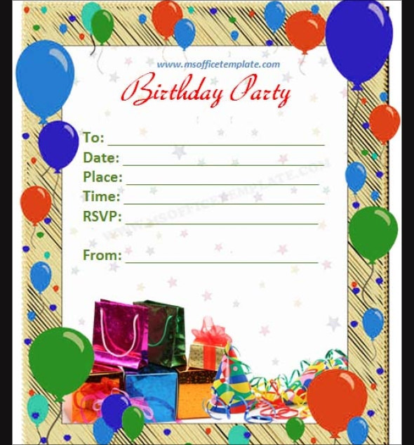 Free Birthday Invitation Templates For Word
 FREE 62 Printable Birthday Invitation Templates in PDF