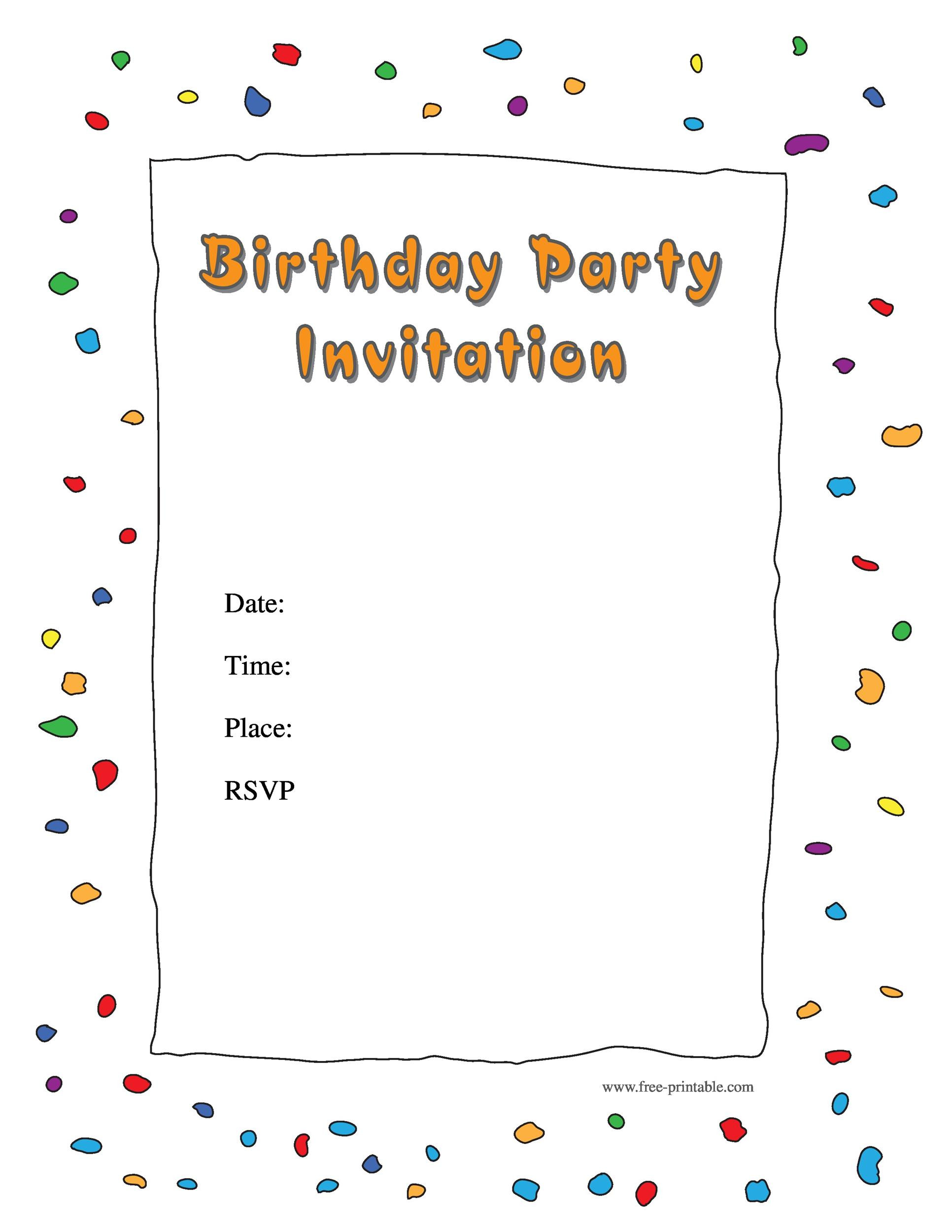 Free Birthday Party Invitations
 40 Free Birthday Party Invitation Templates TemplateLab