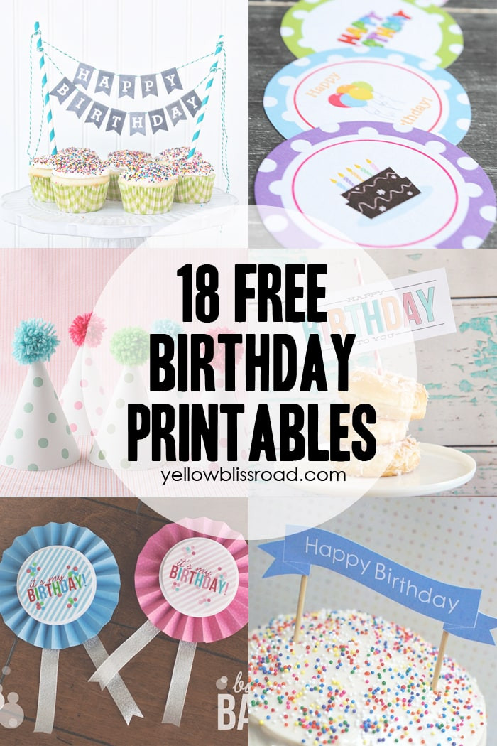 Free Birthday Party Printables
 37 Birthday Printables & Cakes and a GIVEAWAY