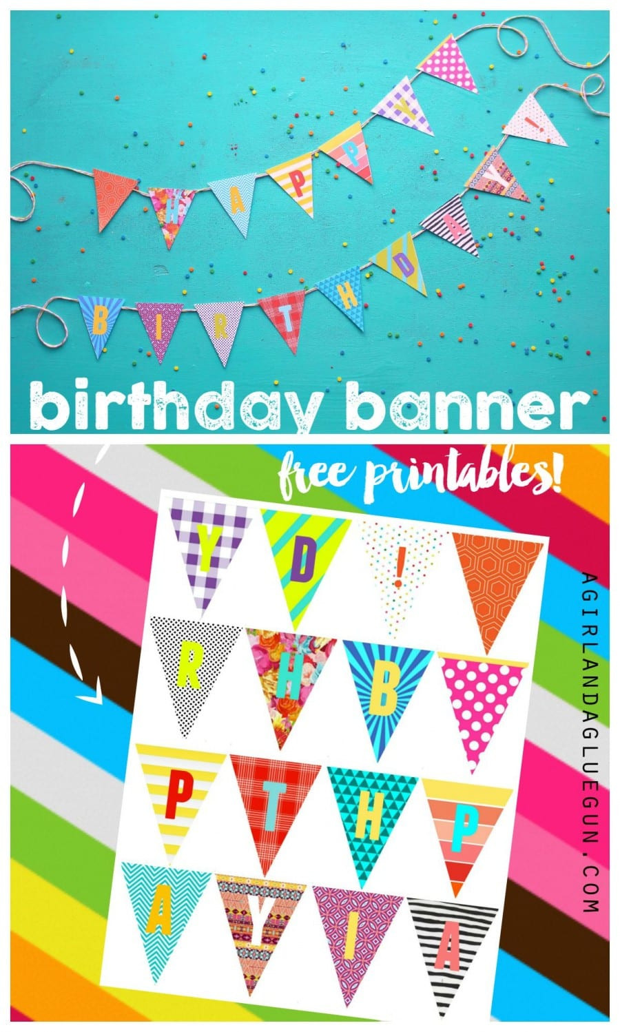 Free Birthday Party Printables
 birthday banner printables A girl and a glue gun