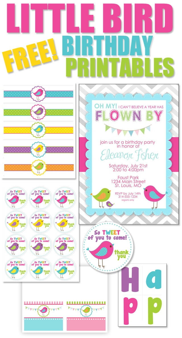 Free Birthday Party Printables
 Bird Themed Birthday Party with FREE Printables How to