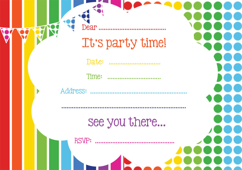 Free Evite Birthday Invitations
 FREE Rainbow Birthday Invitations – FREE Printable