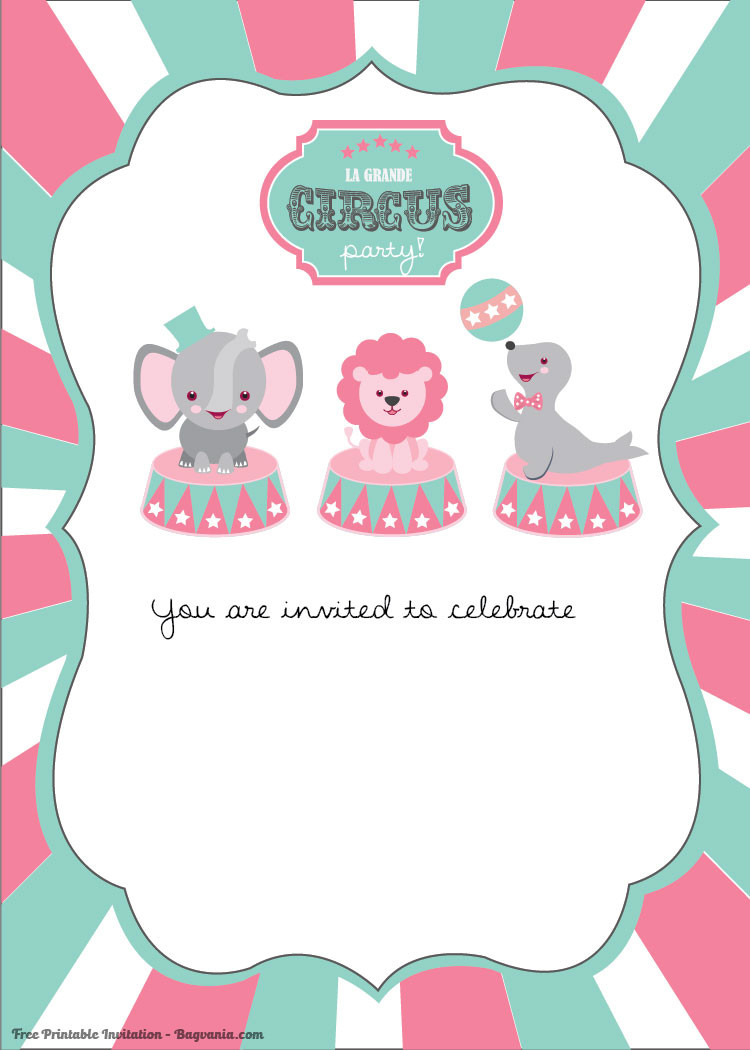 Free Printable Birthday Invitation Template
 Free Printable Circus Birthday Invitations Template – Bagvania