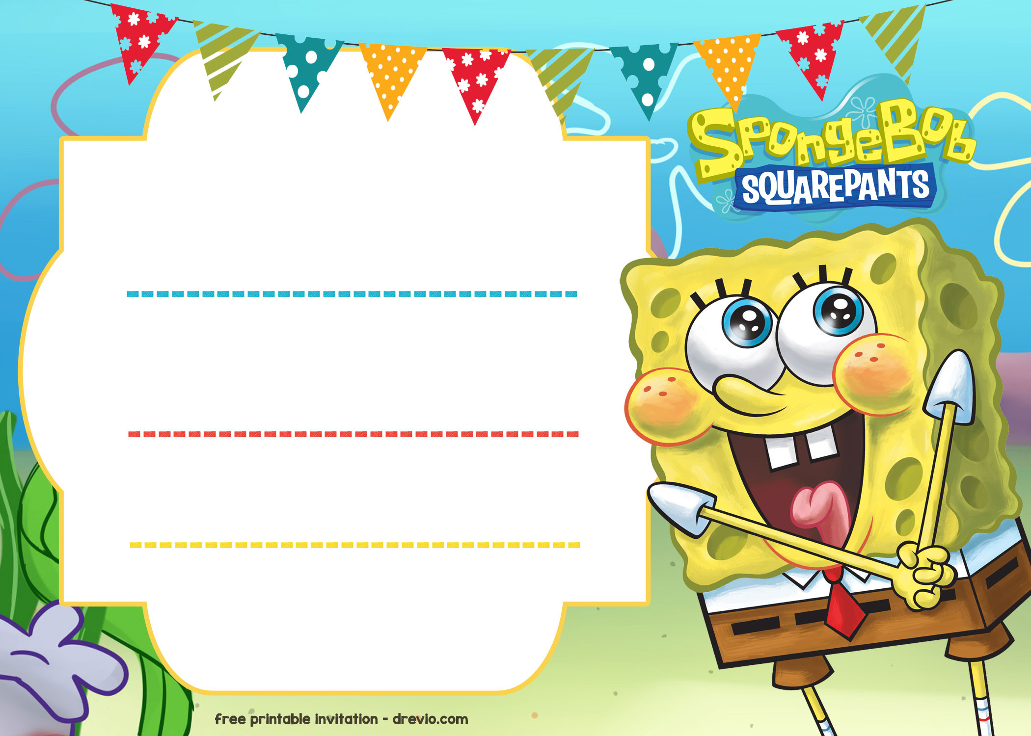 Free Printable Birthday Invitation Template
 FREE Spongebob Birthday Invitation Template