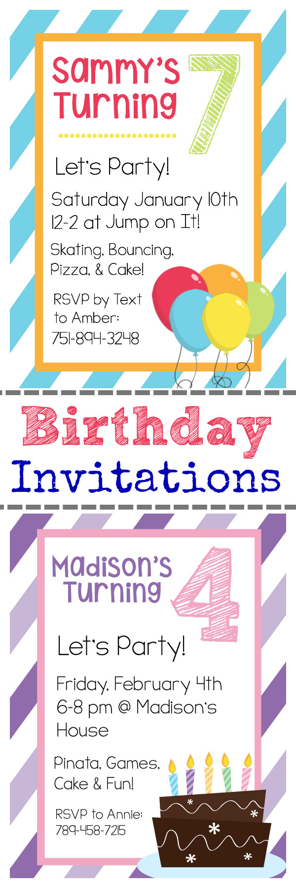 Free Printable Birthday Invitations Templates
 Free Printable Birthday Invitation Templates