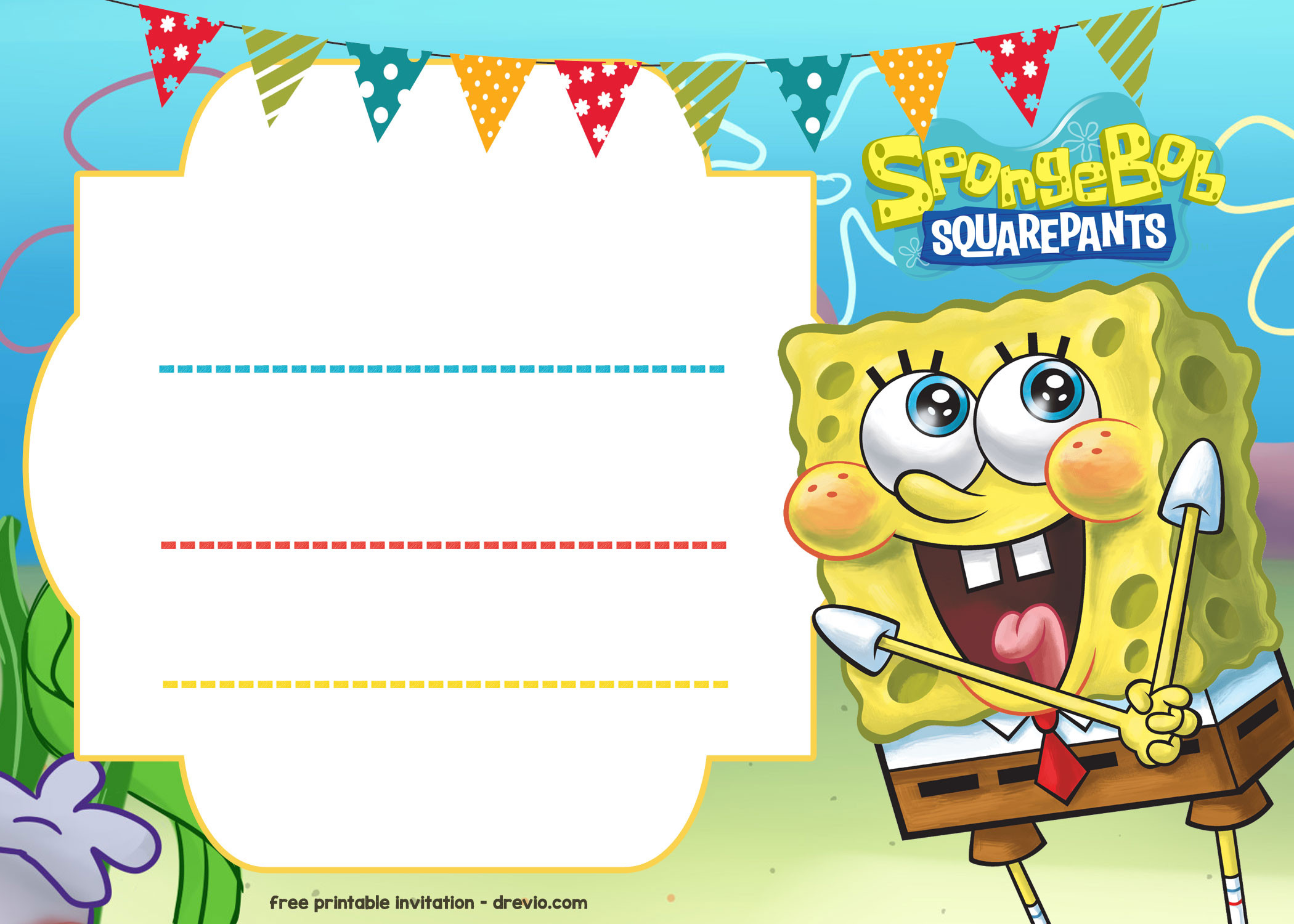 Free Printable Birthday Invitations Templates
 FREE Spongebob Birthday Invitation Template