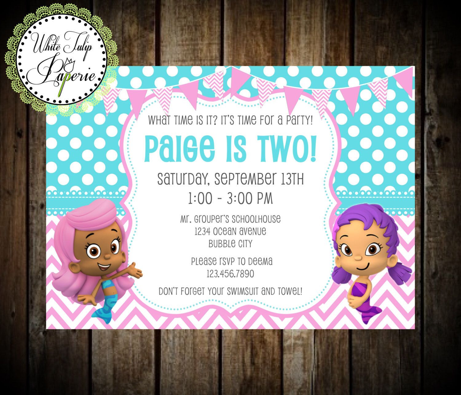 Free Printable Bubble Guppies Birthday Invitations
 Bubble Guppies Invitation Bubble Guppies Party Bubble