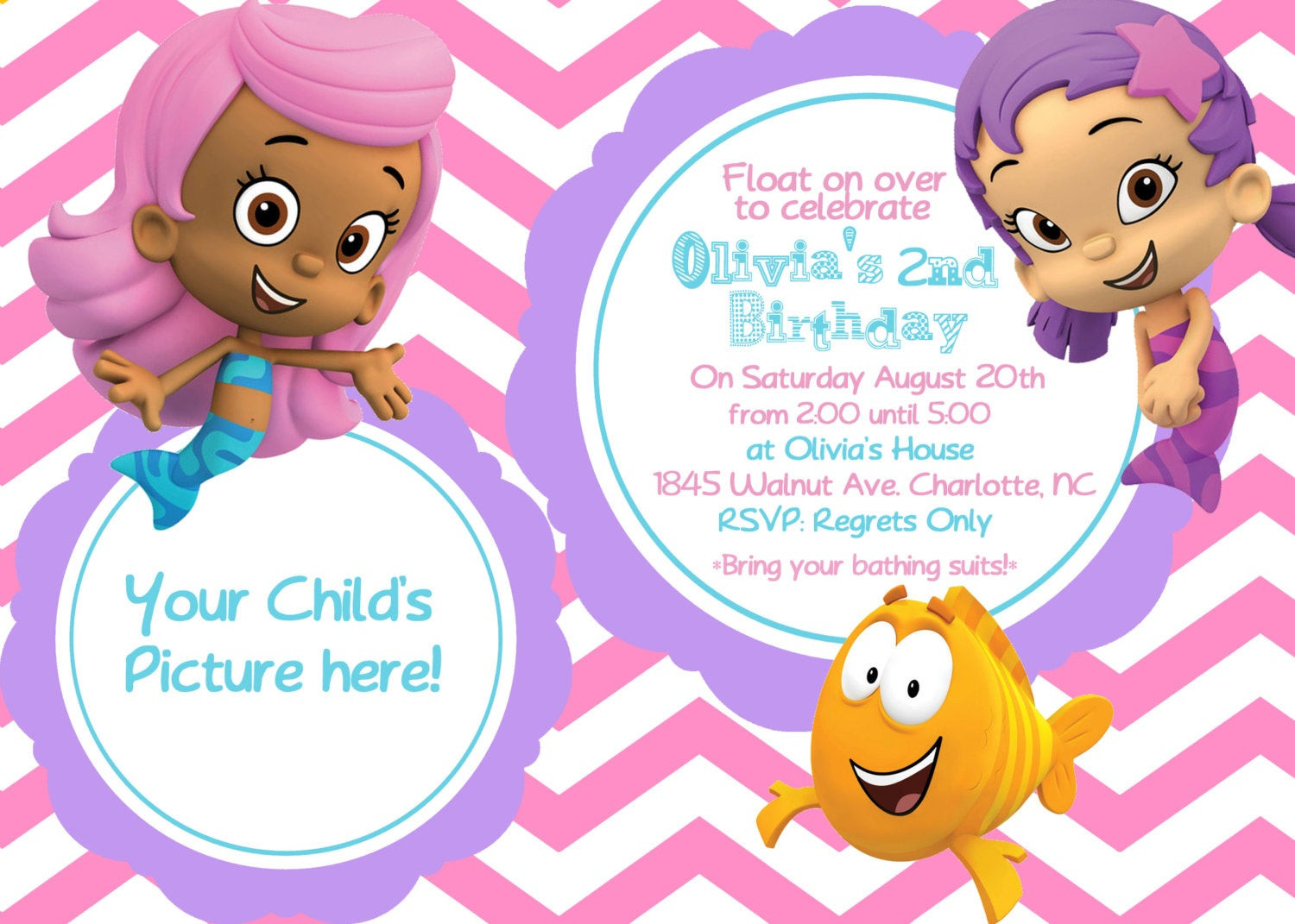 Free Printable Bubble Guppies Birthday Invitations
 Unavailable Listing on Etsy