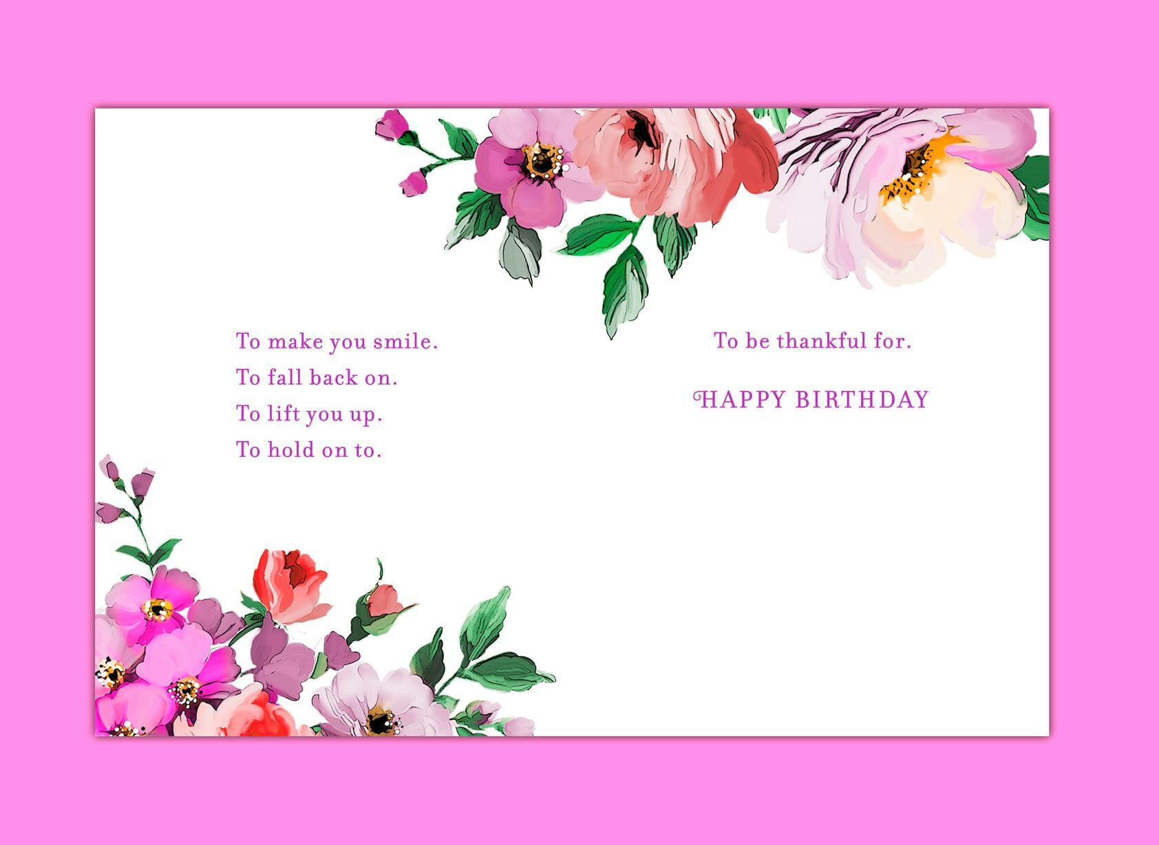 Free Printable Hallmark Birthday Cards
 Flower Print With Pink Ribbon Birthday Card for Mom