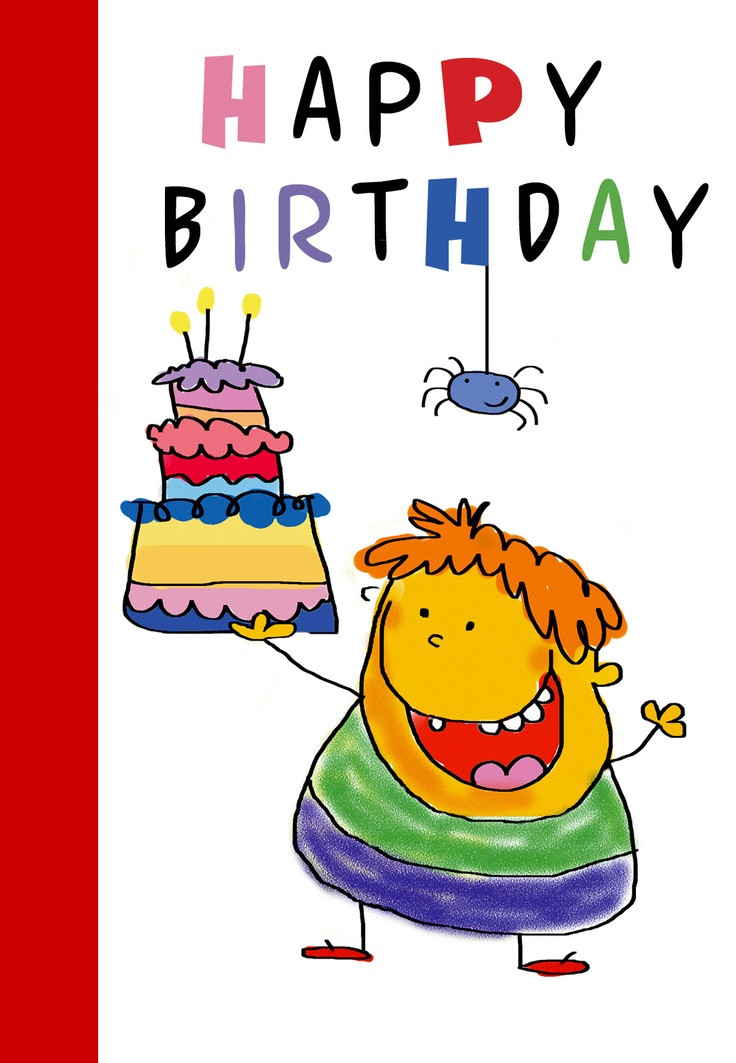 Free Printable Happy Birthday Card For Kids Ausdruckbare Doodle 