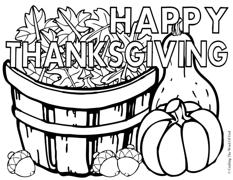 Free Printable Thanksgiving Coloring Sheets
 happy thanksgiving coloring page Crafting The Word God