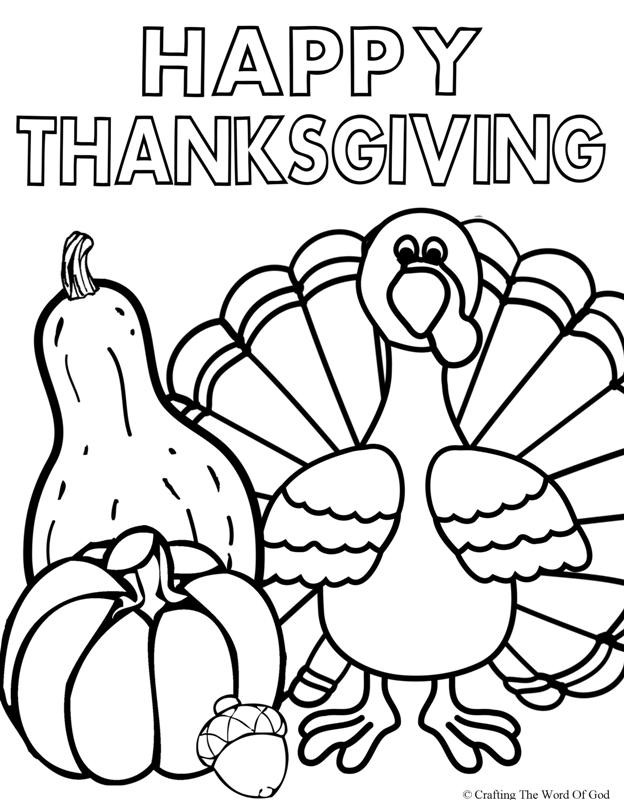 Free Printable Thanksgiving Coloring Sheets
 turkey coloring page Crafting The Word God