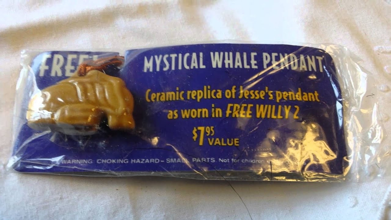 Free Willy Necklace
 Free Willy 2 ceramic Necklace Pendant Movie Promo Sealed