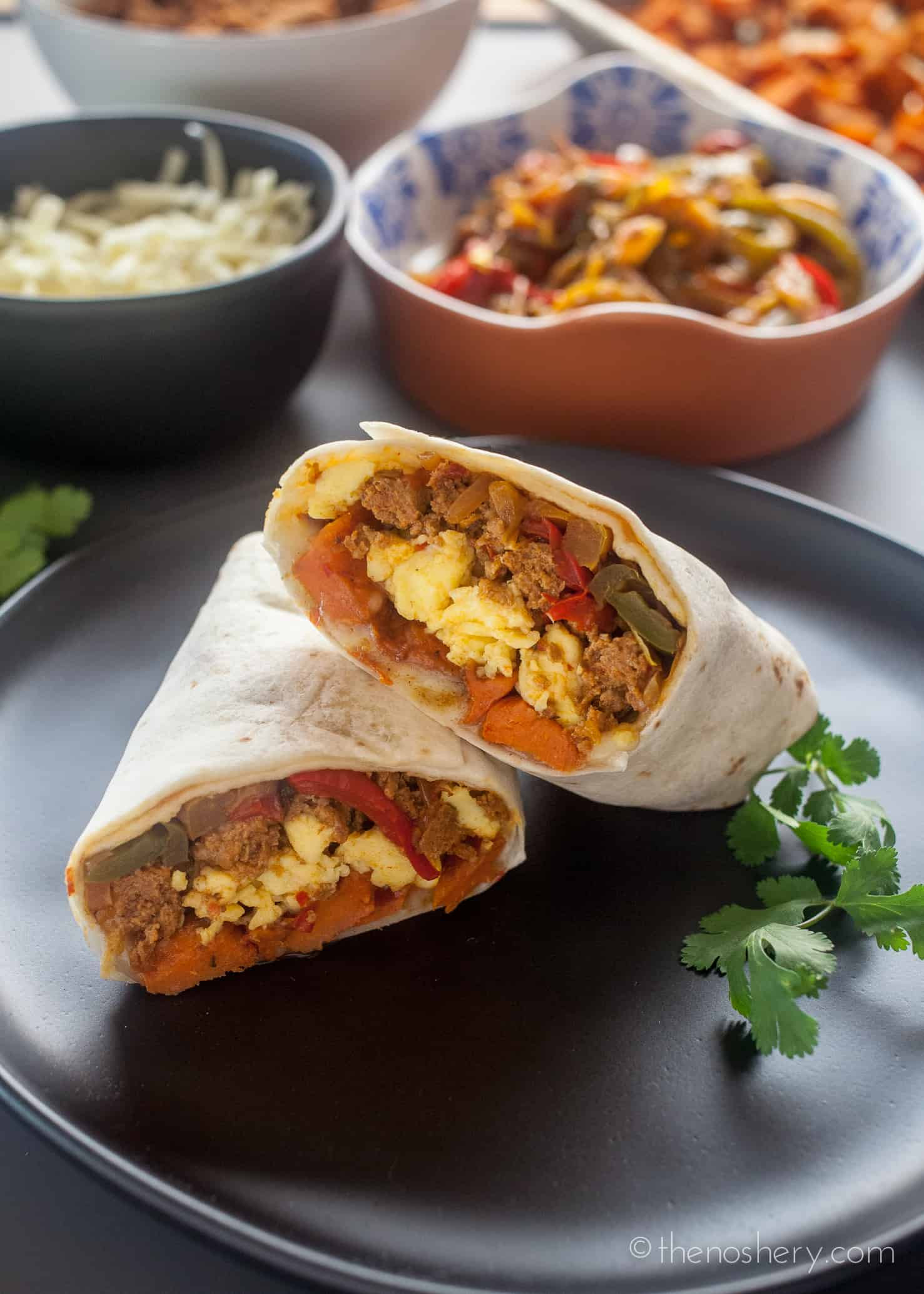 Freezer Egg Burritos
 Freezer Breakfast Burritos with Sweet Potato Turkey Chorizo