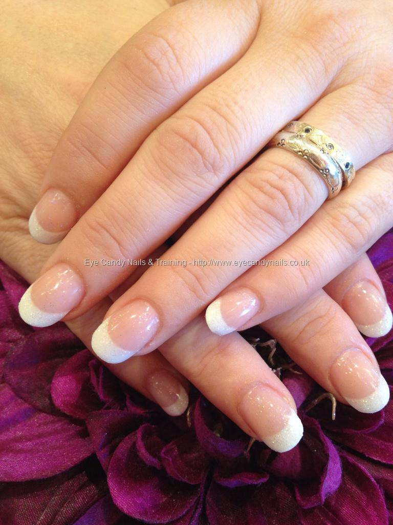 French Tip Acrylic Nails With Glitter
 Eye Candy Nails & Training White glitter French acrylic