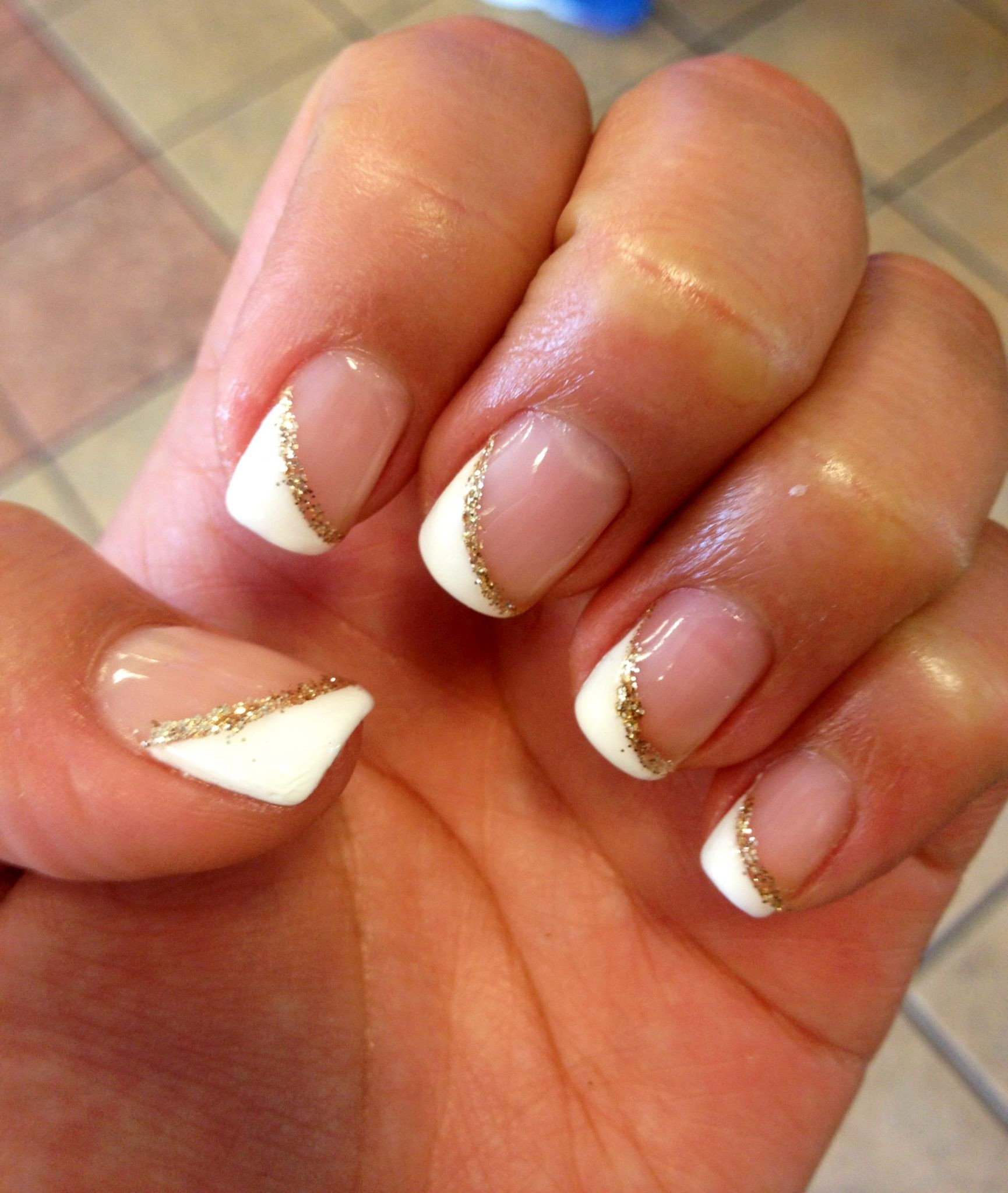 French Tip Nail Designs For Wedding
 My beautiful angled french tip Wedding Nails