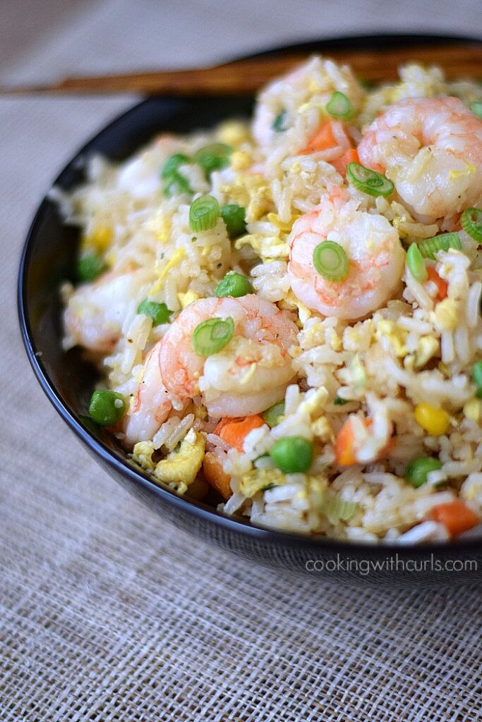 Fried Rice With Shrimp
 Shrimp Fried Rice Cooking With Curls