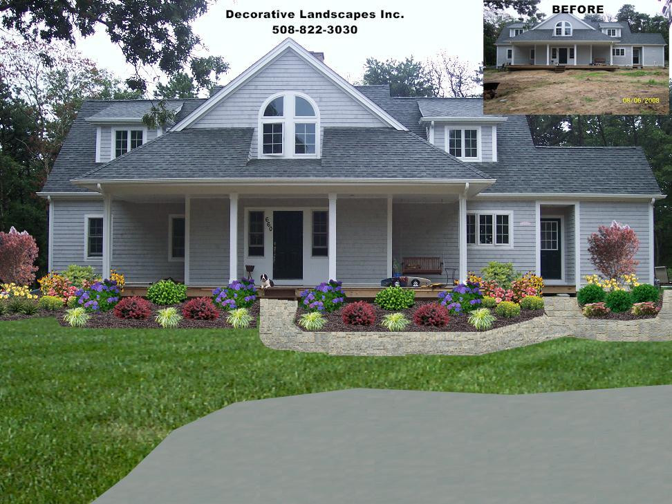 Front Landscape Design
 Front Yard Landscape Design MADecorative Landscapes Inc