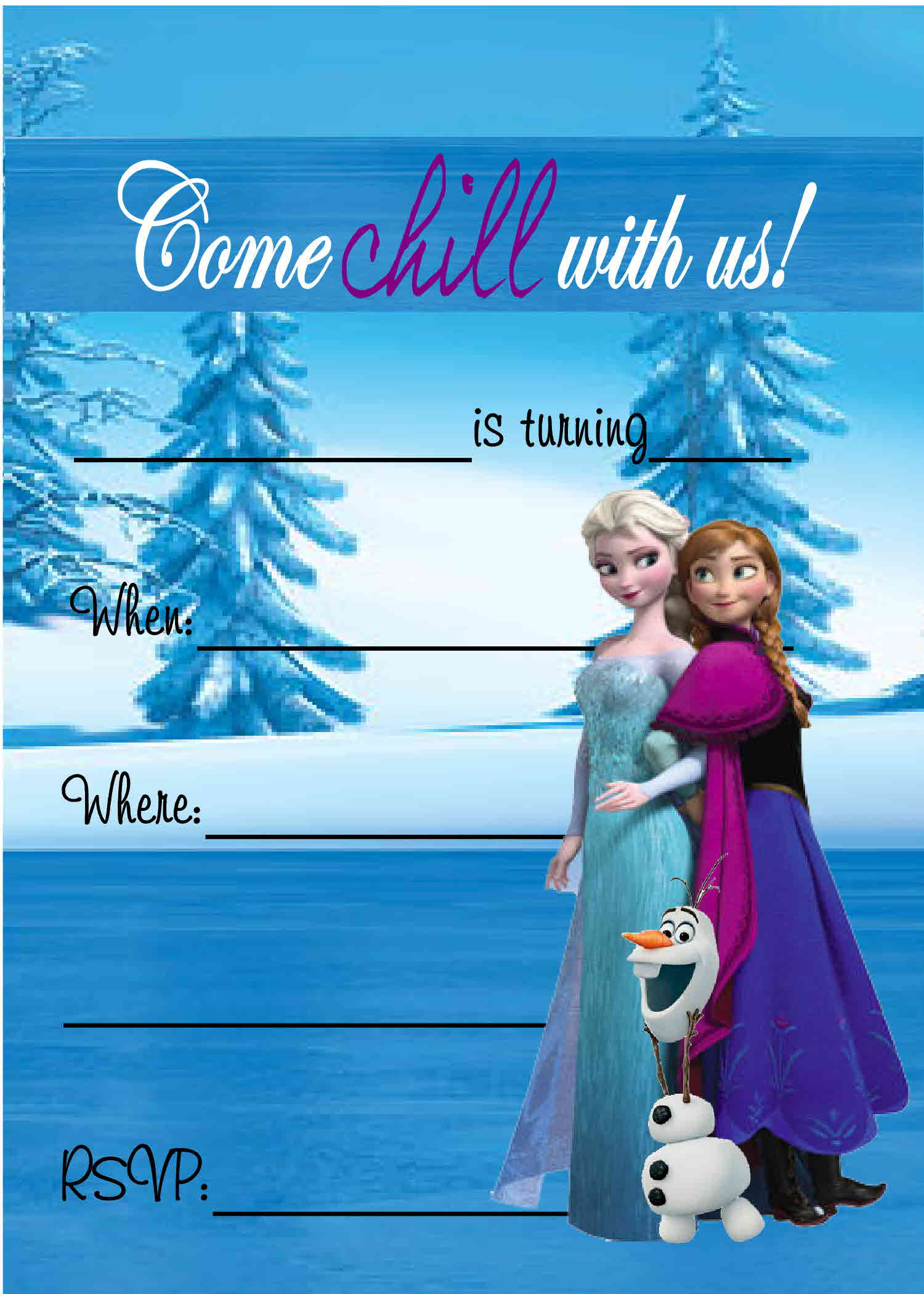 Frozen Birthday Cards
 24 Heartwarming Frozen Birthday Invitations