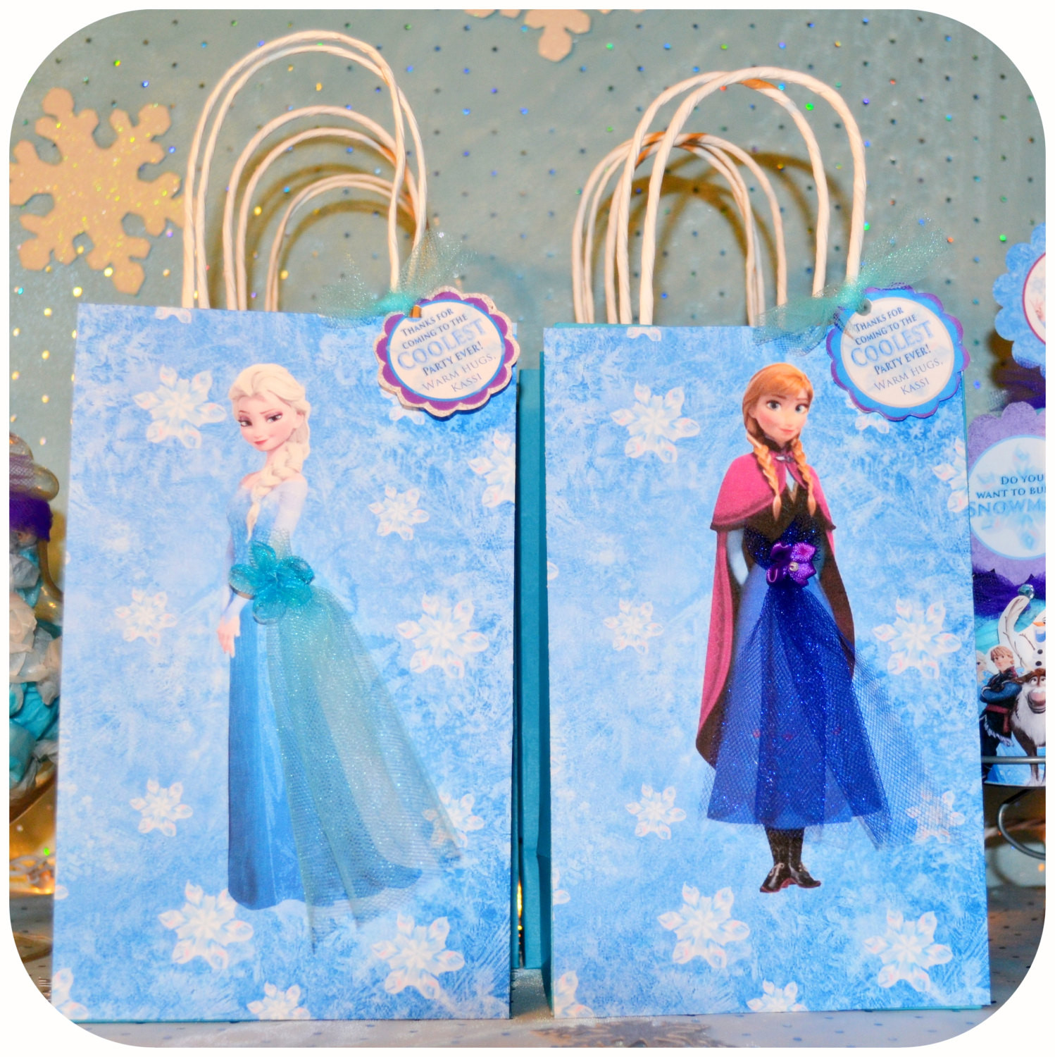 Frozen Birthday Gifts
 Disney Frozen Birthday Party Gift Bags by KraftsbyKaleigh
