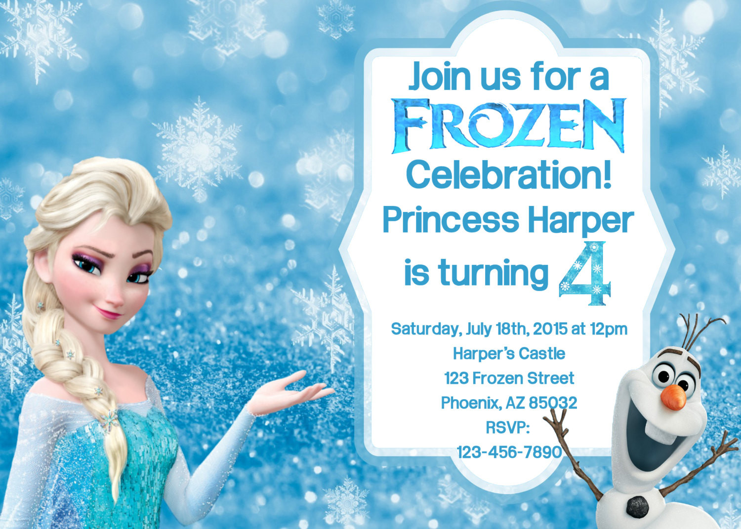 Frozen Birthday Party Invitation
 Frozen Birthday Invitation Frozen Birthday by