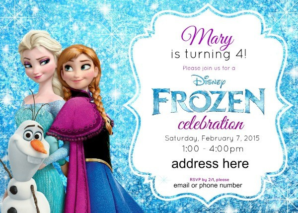 Frozen Birthday Party Invitation
 Disney s Frozen Birthday Party Ideas Pink Purple Blue