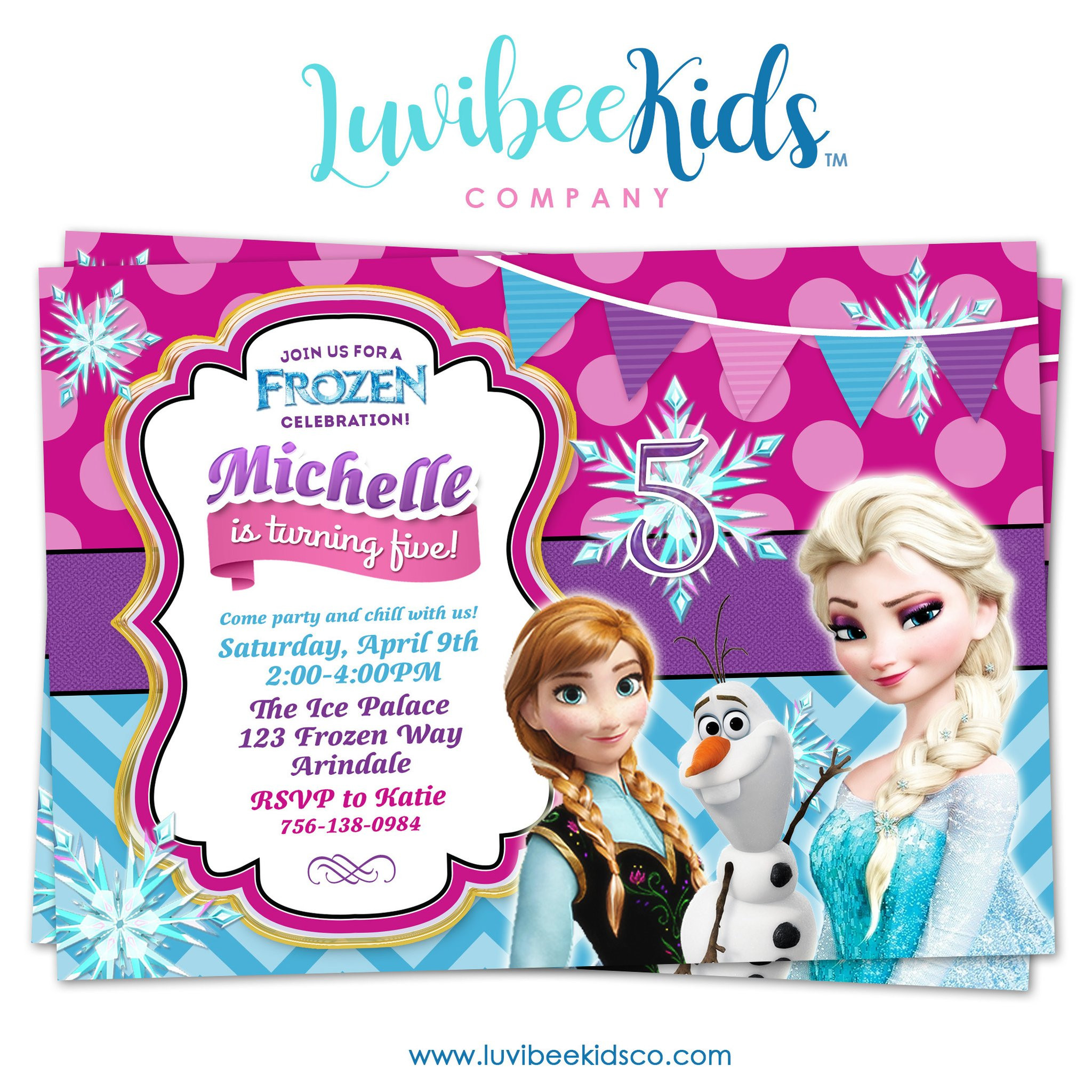 Frozen Birthday Party Invitation
 Frozen Birthday Invitation – LuvibeeKidsCo