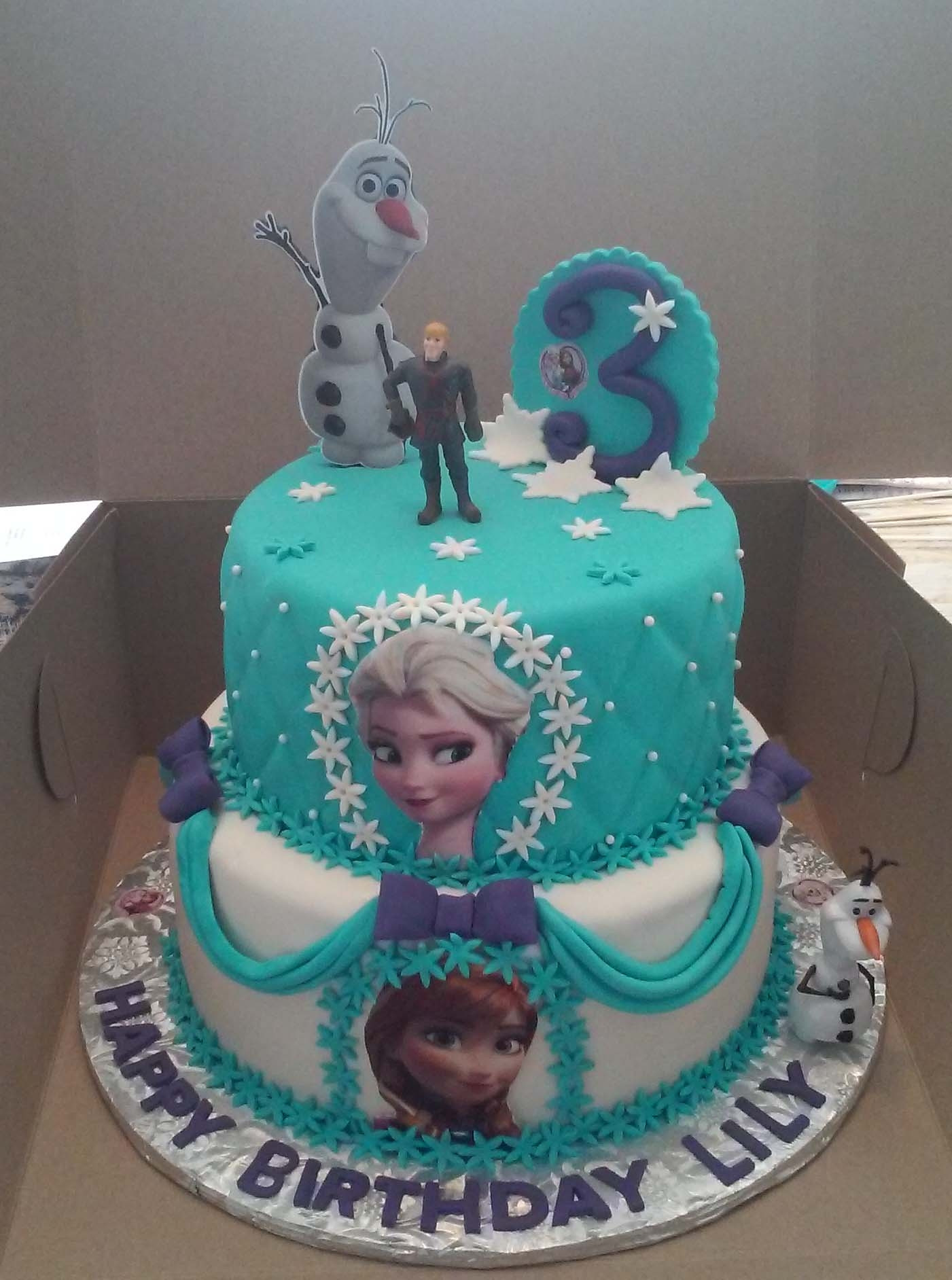 Frozen Themed Birthday Cake
 2 Tier Elsa And Anna Frozen Themed Birthday Cake