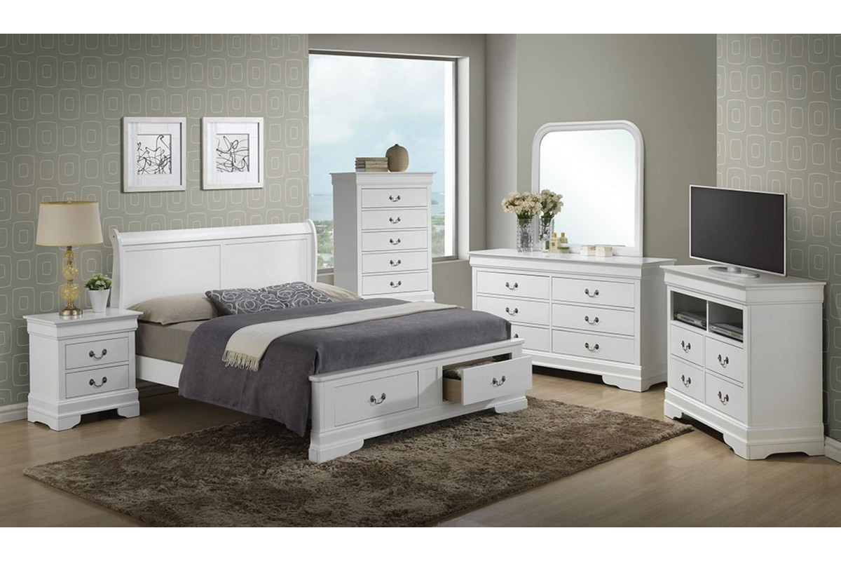 Full Size Storage Bedroom Sets
 Bedroom Sets Dawson White Full Size Storage Bedroom Set