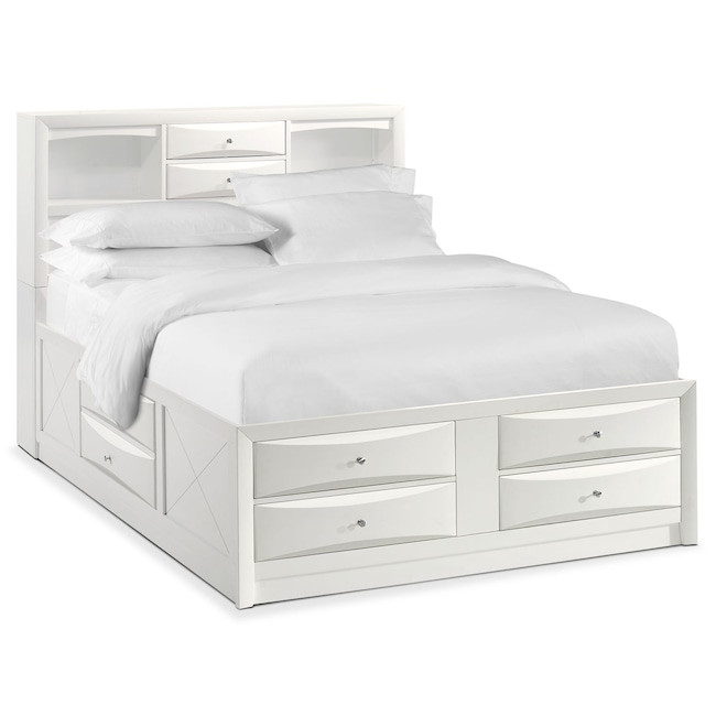 Full Size Storage Bedroom Sets
 Braden Full Bookcase Bed with Storage White