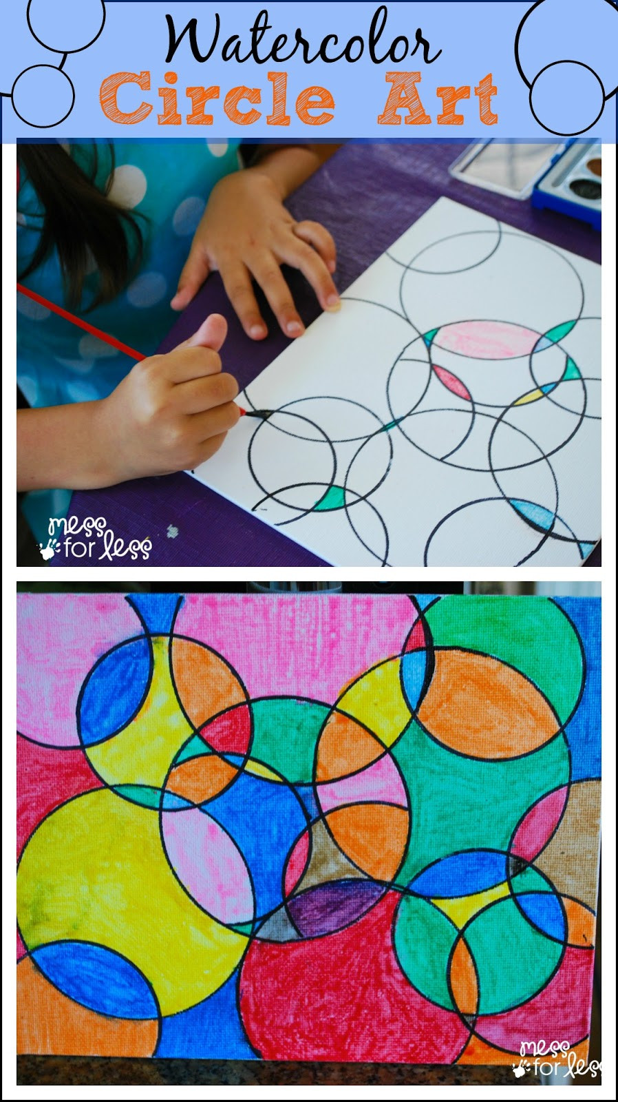 Fun Art Activities For Kids
 Watercolor Circle Art Mess for Less