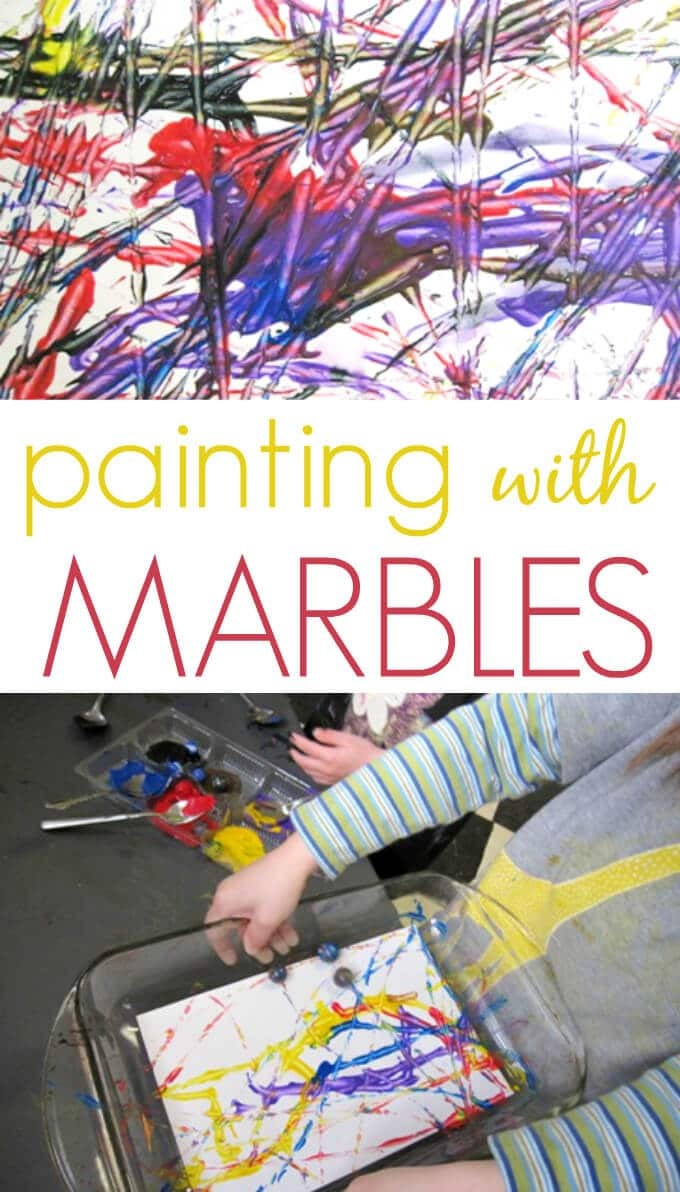 Fun Art For Kids
 Painting with Marbles A Great Kids Art Standby