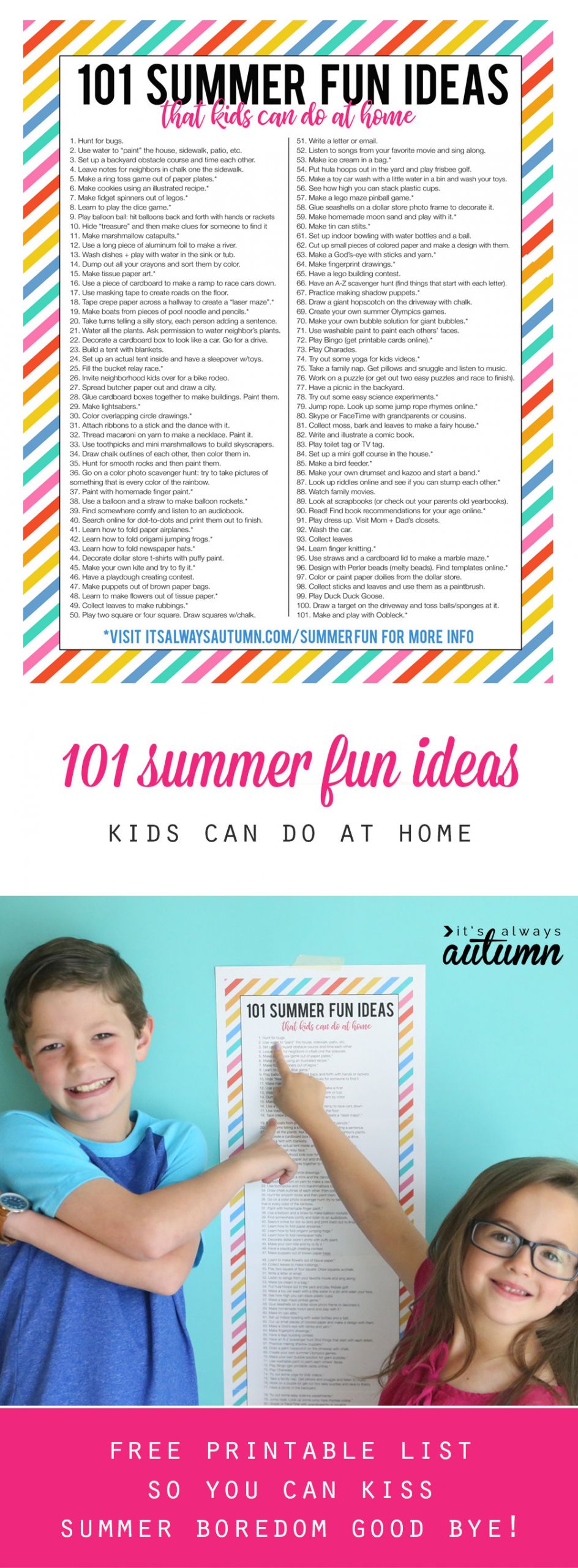 Fun Projects For Kids To Do At Home
 101 summer fun ideas that kids can do at home It s